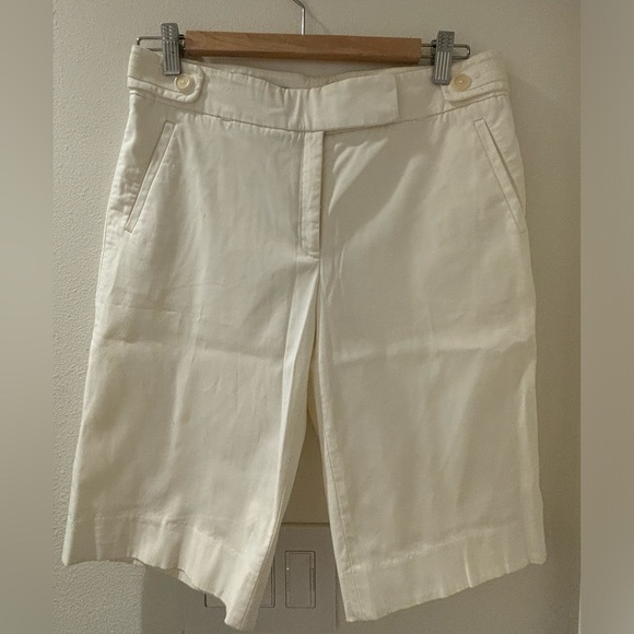 Faconnable Pants - Faconnable fully-lined white cotton spandex shorts